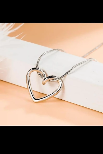Kadın Vip Seri 316 L Paslanmaz Çelik Kalp Figürlü Kolye Stl - Resim 4