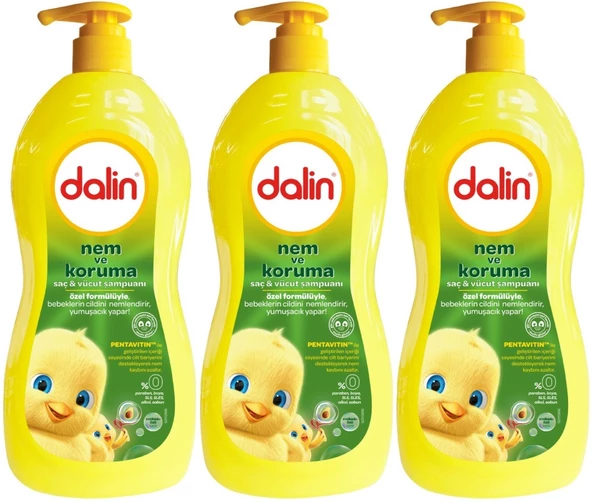 Dalin Bebek Saç & Vücut Şampuanı 700ML Nem ve Koruma Avakado Özlü (Pompalı) (3 Lü Set)