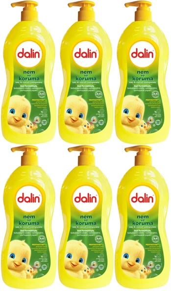 Dalin Bebek Saç & Vücut Şampuanı 700ML Nem ve Koruma Avakado Özlü (Pompalı) (6 Lı Set)