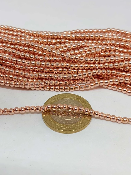 Bileklik Boy Hematit Taşı Yarım Dizi 3mm (35630) (17CM UZUNLUĞUNDADIR) - Resim 2