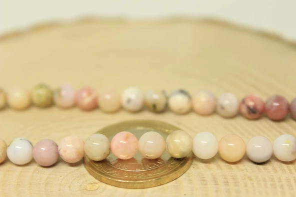 Bileklik Boy Pembe Opal Taşı Royal Quality Yarım Dizi 6mm - Resim 2