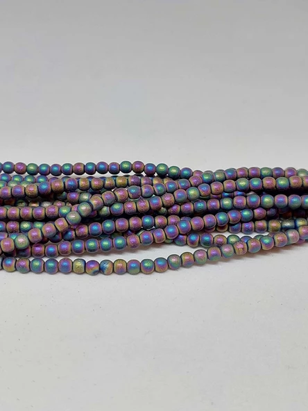 Bileklik Boy Hematit Taşı Yarım Dizi 3mm (35610) (17CM UZUNLUĞUNDADIR) ürün görseli 1