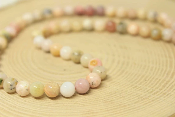 Bileklik Boy Pembe Opal Taşı Royal Quality Yarım Dizi 6mm - Resim 5