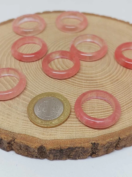 Gül Kuvars Taşı Yüzük 6mm Kalınlığında (Standart Ölçü) (51488) - Resim 3