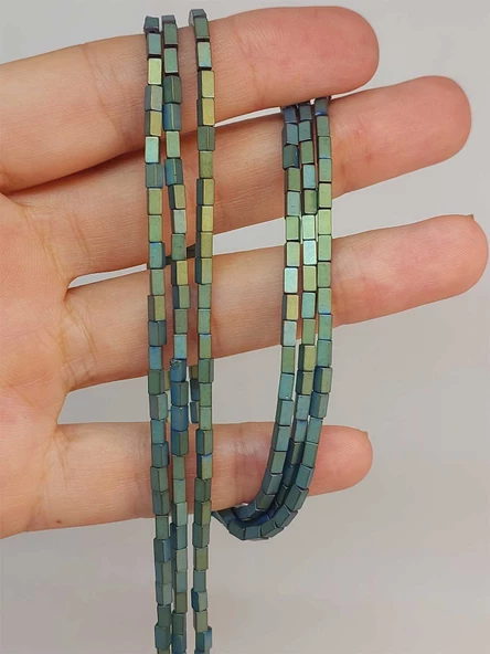 Bileklik Boy Hematit Taşı Dizi 2*4mm (49662) Yarım Dizi (17CM UZUNLUĞUNDADIR)