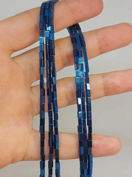 Bileklik Boy Hematit Taşı Dizi 2*4mm (49660) Yarım Dizi (17CM UZUNLUĞUNDADIR)