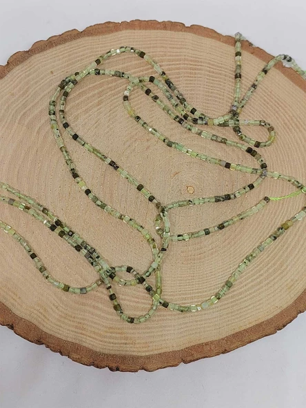 Bileklik Boy Prehnit (PRİNAYT) Taşı Küp Şekilli Dizi 2mm (51136) Yarım Dizi (17CM UZUNLUĞUNDADIR) - Resim 4