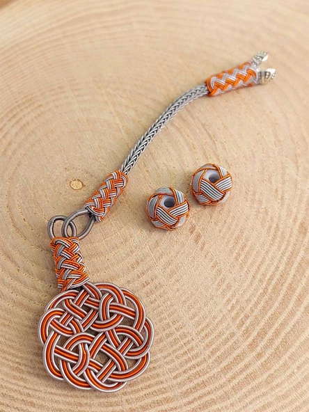 Bakır El İşi Kazaz Püskül & 2 Habbeli Takım (52020) - Resim 2