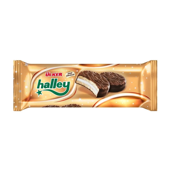 Ülker Halley Çikolata Kaplamalı Sandviç Bisküvi 8'Li 240 G x 4 Adet - 3