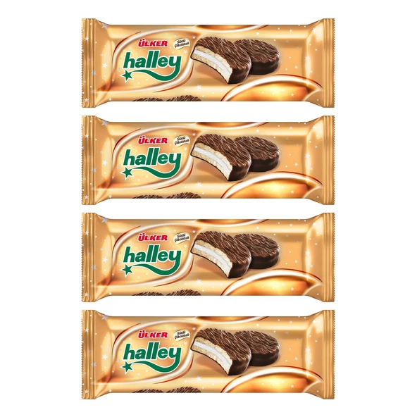Ülker Halley Çikolata Kaplamalı Sandviç Bisküvi 8'Li 240 G x 4 Adet - 2