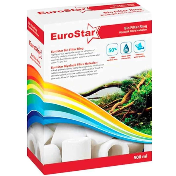 Eurostar Seramik Halka Akvaryum Filtre Malzemesi 500 ml ürün görseli