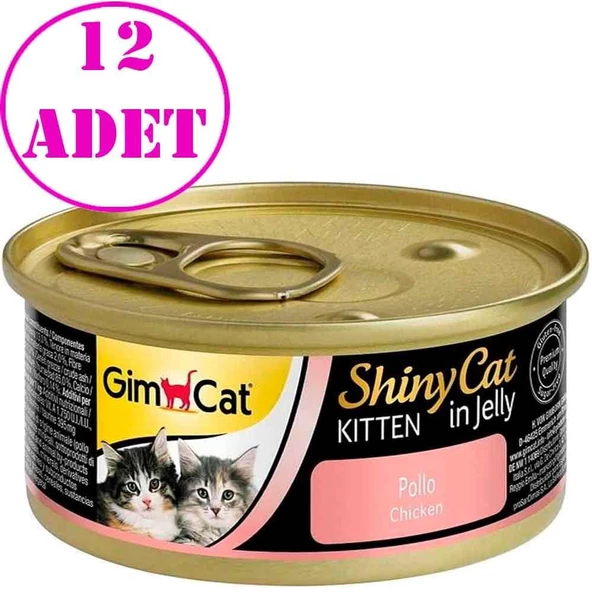 Gimpet Shiny Cat Tavuklu Yavru Kedi Konservesi 70 Gr 12 AD - 2