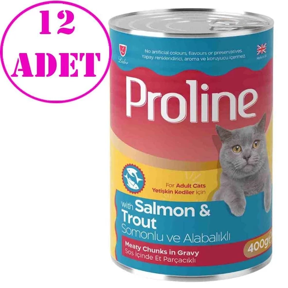 Proline Kedi Konserve Maması Somonlu ve Alabalıklı 400 Gr 12 AD ürün görseli 1