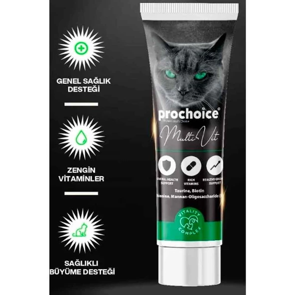 Prochoice Kediler İçin Taurinli Multi Vitaminli Malt Macunu 100 Ml