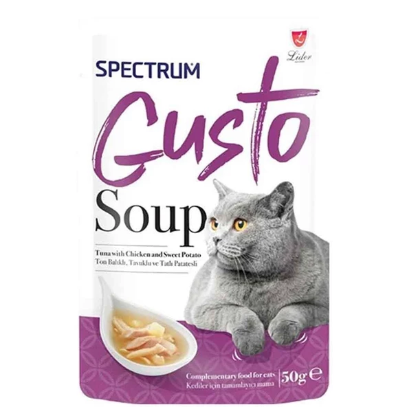 Spectrum Gusto Ton Balıklı Tavuklu ve Tatlı Patatesli Kedi Çorbası 50 Gr