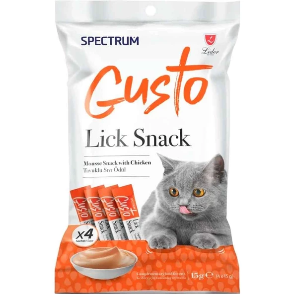 Spectrum Gusto Tavuklu Krema Kedi Ödül Maması 15 gr (4'lü)