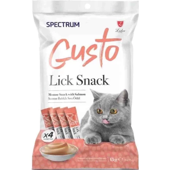 Spectrum Gusto Somon Balıklı Krema Kedi Ödül Maması 15 gr (4'lü)