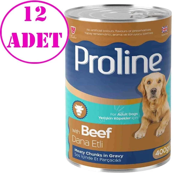 Pro Line Dana Etli Yetişkin Köpek Konservesi 400 Gr 12 AD ürün görseli 1