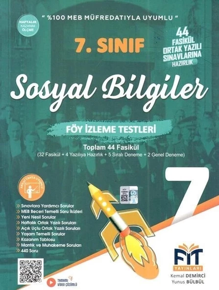 FİT YAYINLARI 7. Sınıf Sosyal Bilgiler Föy İzleme Testleri 44 Fasikül ürün görseli