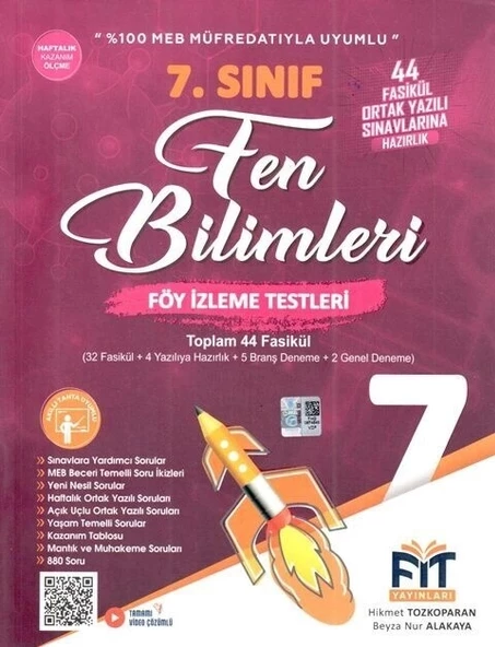 FİT YAYINLARI 7. Sınıf Fen Bilimleri Föy İzleme Testleri 44 Fasikül