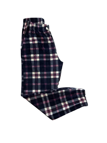 Kadın Kadife Yumuşak Bilek Manşetli/Lastikli Cepli Pijama Jogger Eşofman Tek Alt - 5