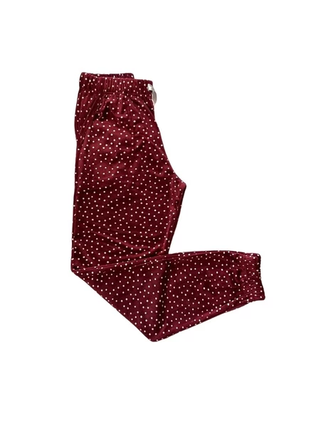 Kadın Kadife Yumuşak Bilek Manşetli/Lastikli Cepli Pijama Jogger Eşofman Tek Alt - 3