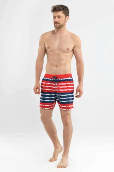 Blackspade Erkek Çizgili Şort Mayo - 9