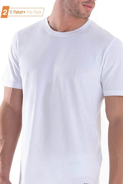 Blackspade 9218 %100 Pamuk 2'li Ekonomik Paket Erkek T-shirt Fanila - 4