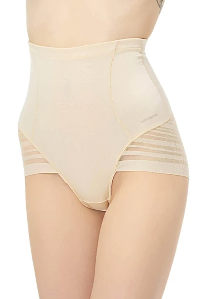 Blackspade Kadın Yüksek Bel Slip Korse Body Cotrol - Tül Detaylı Ten - 5