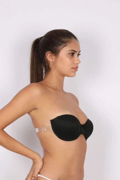 Moonlight 2138 Destekli Push Up Straplez Sırtı Şeffaf Sütyen - 10