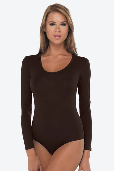 Malabadi 132 Kadın Modal Uzun Kol Açık Yaka Çıtçıtlı Body & Bodysuit - 11