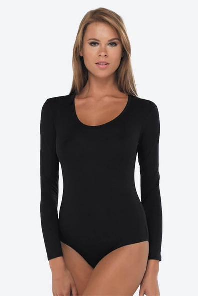 Malabadi 132 Kadın Modal Uzun Kol Açık Yaka Çıtçıtlı Body & Bodysuit - 7