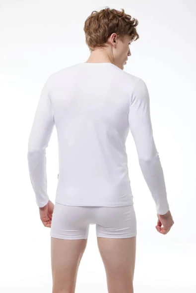 Malabadi 059 Erkek V Yaka Uzun Kol Likralı Modal Body - 6