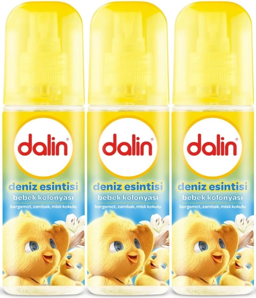 Dalin Bebek Kolonyası 150ML Deniz Esintisi (Bergomat-Zambak-Misk Kokulu) (3 Lü Set)