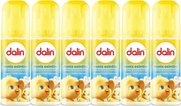 Dalin Bebek Kolonyası 150ML Deniz Esintisi (Bergomat-Zambak-Misk Kokulu) (6 Lı Set)