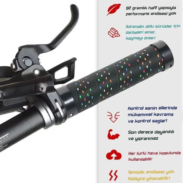 SARİSSA Jelli Elcik Destekli Yapı Kolay Kavrama Kaymaz Vidalı, Ergonomik Bisiklet Elciği - 11