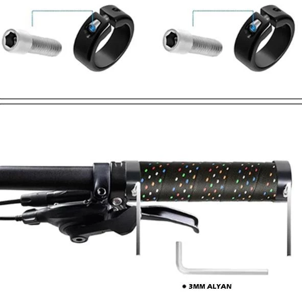 SARİSSA Jelli Elcik Destekli Yapı Kolay Kavrama Kaymaz Vidalı, Ergonomik Bisiklet Elciği - 12