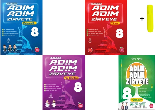 Newton 8. Sınıf Matematik Fen Türkçe İnkılap Adım Adım Zirveye Soru Bankası Yeni