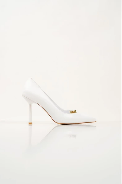 Cheto Beyaz Kadın İnce Topuklu Stiletto - 3