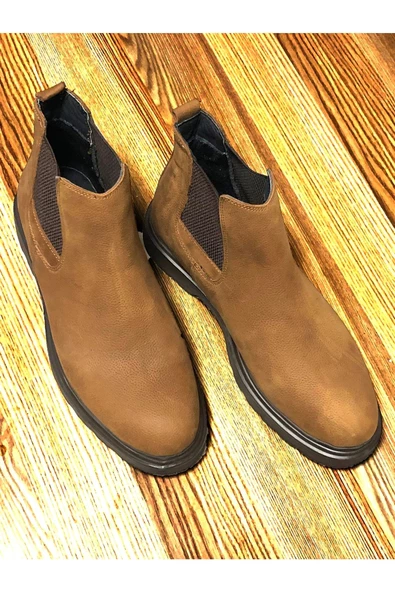 Hakiki Deri Chelsea Nubuk Deri Taba Siyah - Resim 5