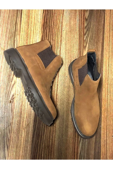 Hakiki Deri Chelsea Nubuk Deri Taba Siyah - Resim 6