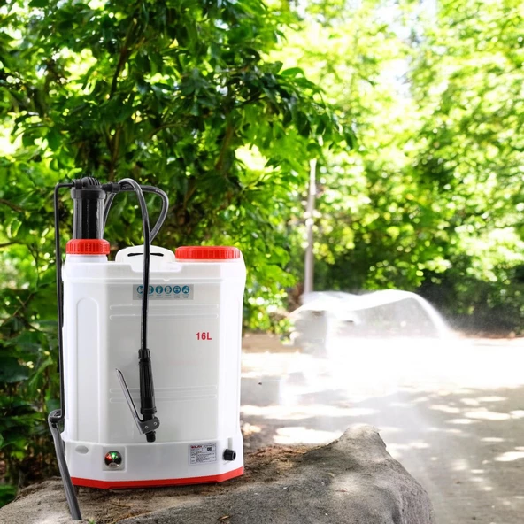 Şarjlı İlaçlama Pompası 16 Lt Elektrikli veya Manuel Mekanik Ağaç Dal Bağ Bahçe Bitki Pülverizatör - 6