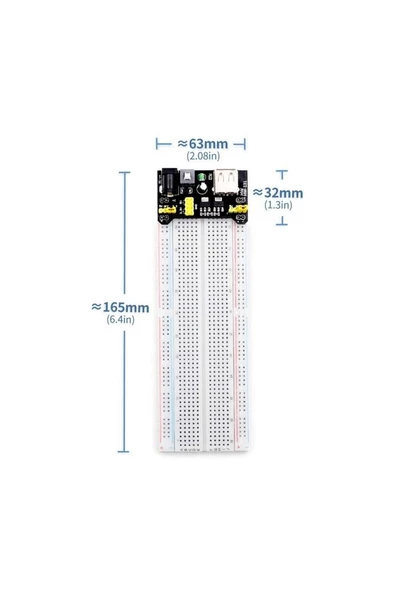 Breadboard Mb-102 830 Hücre Mb102 Büyük Boy Bread Board Protoboard Prototip Elektronik Deney - 8