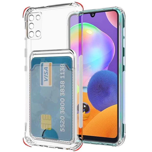 Gpack Samsung Galaxy A31 Kılıf 1 Adet Kartlıklı Silikon Kamera Korumalı