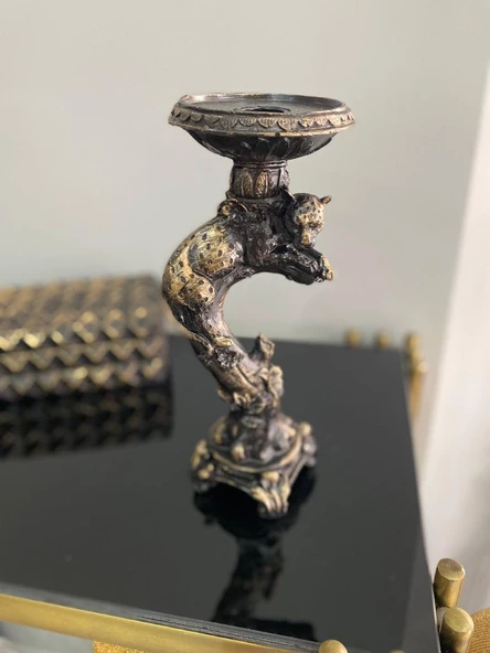 Şamdan mumluk çitalı şamdan polyester - 4