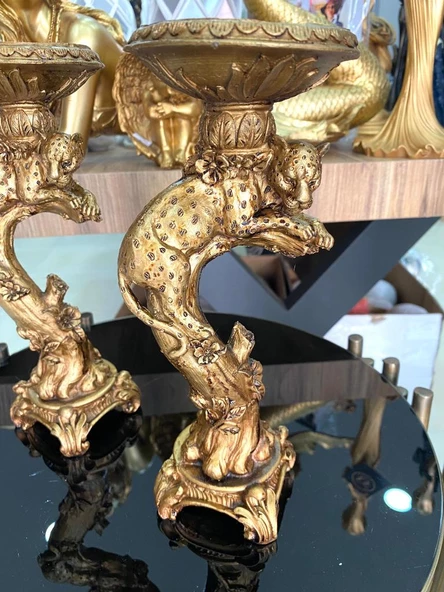 Şamdan mumluk çitalı şamdan polyester - 2