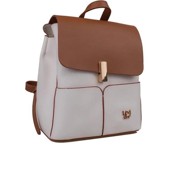 Levidor Beyaz Çift Renkli Kadın Küçük Boy Sırt Çantası ürün görseli