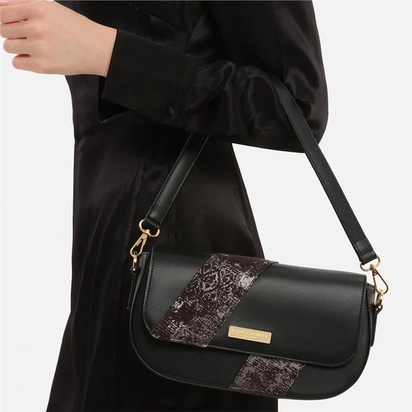 Laura Ashley Gümüş Kadın Klasik Kol Çantası - Resim 5