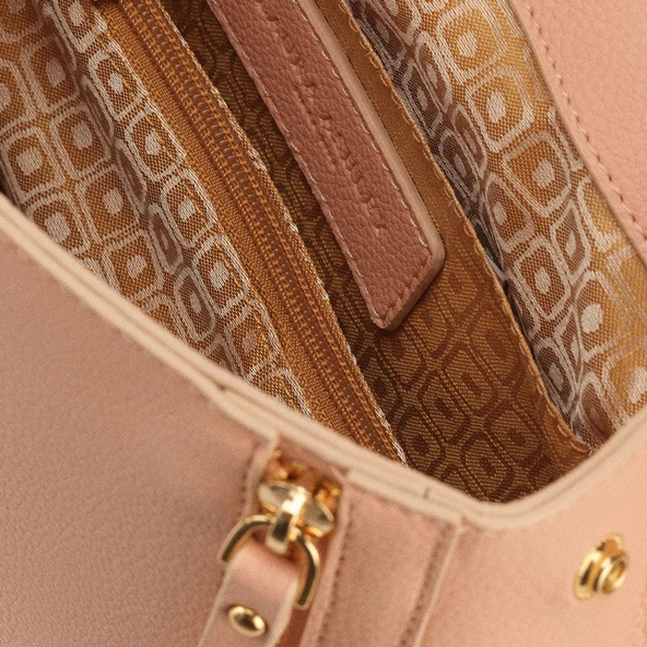 Laura Ashley Pembe Büyük Boy Kadın Şal Detaylı Sırt Çantası - 4
