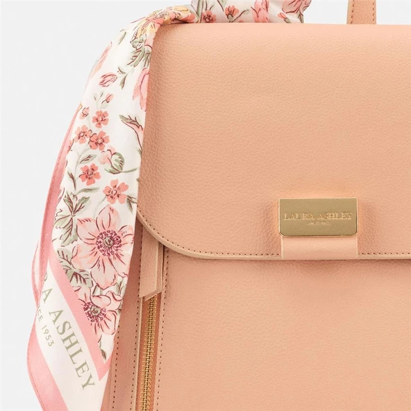 Laura Ashley Pembe Büyük Boy Kadın Şal Detaylı Sırt Çantası - 2